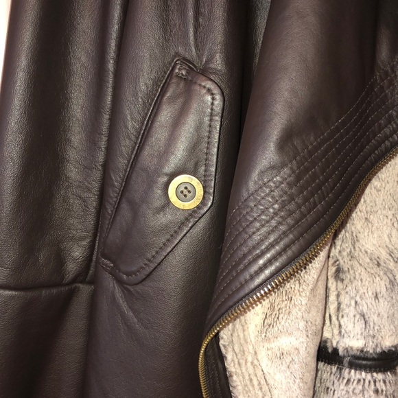 NWOT Fabulous leather jacket with fleece lining - Picture 2 of 7